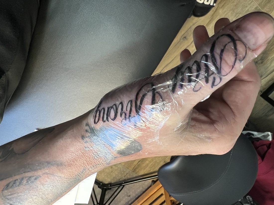 Tattoo: Lettering — Hand script